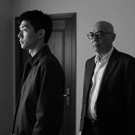 Intense Portrait of Two Men in Contrast