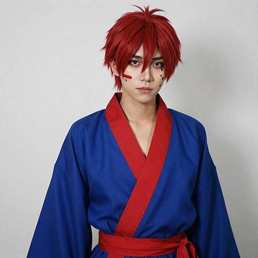 Cosplay Kisame in Blue and Red