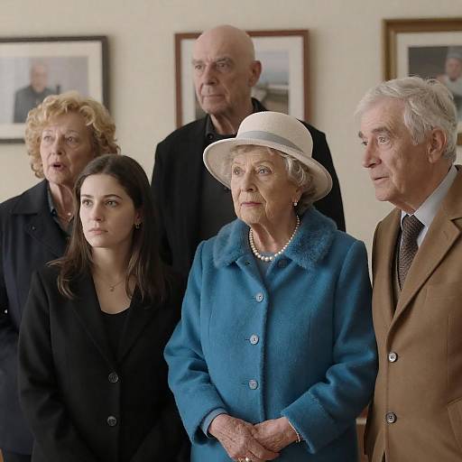 Group of Seniors and Young Woman Indoors