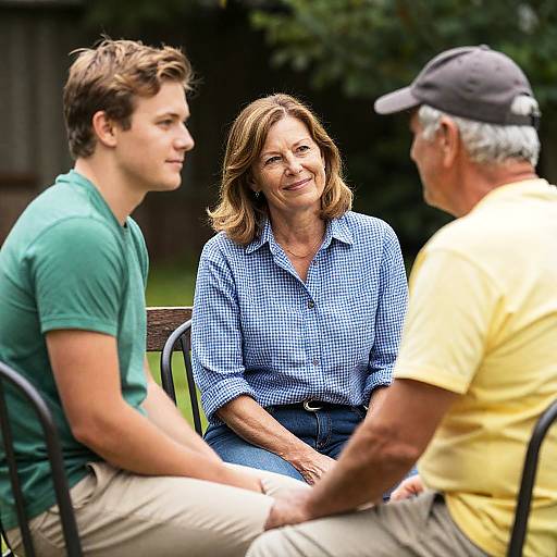 Outdoor Portrait of Three Relaxed Sitters