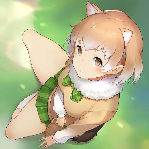 Illustration of Black-tailed prairie dog (kemono friends), kemono friends in the style of Kakage