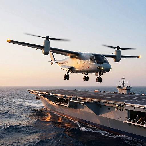 Sleek VTOL Dropship at Sunrise