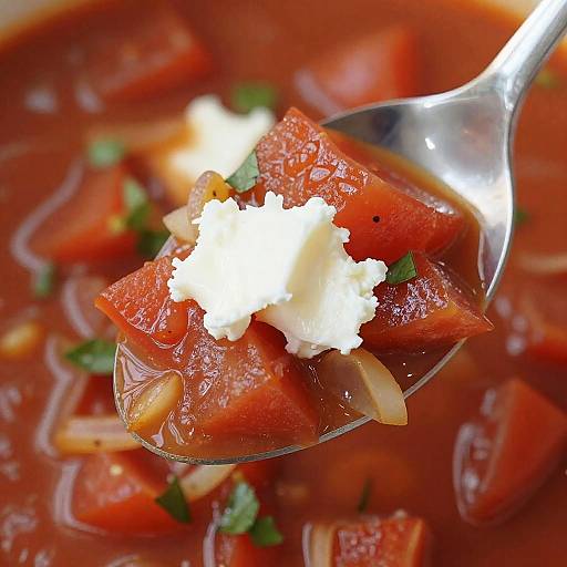 Close-Up Tomato Soup with Cheese