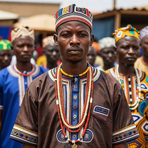 Portrait of African Men in Traditional Attire