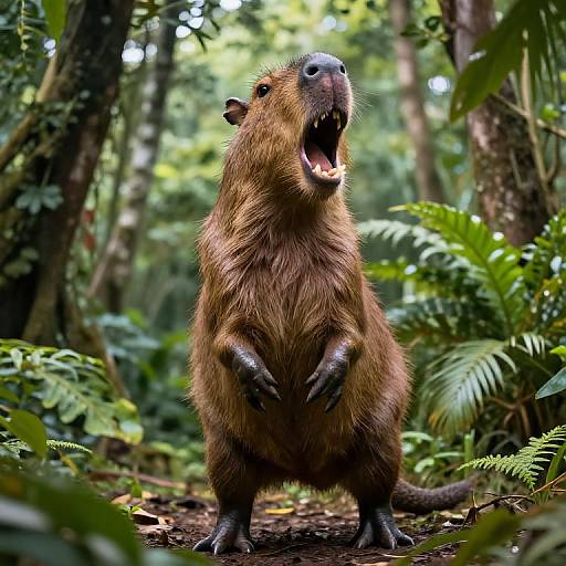 Giant T-Rex Capybara Roaring