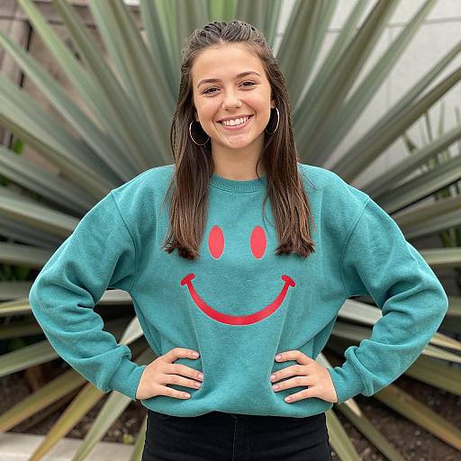Cheerful Young Woman in Outdoor Setting