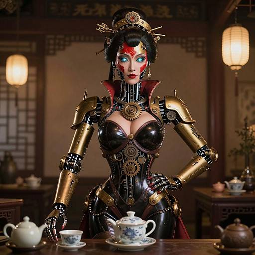 Steampunk Geisha: A Futuristic Warrior
