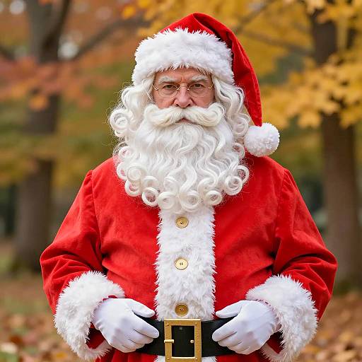 Photorealistic Crimson Santa in Autumn