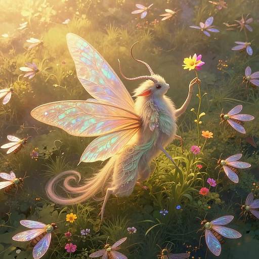 Art Nouveau Mythical Creature Scene