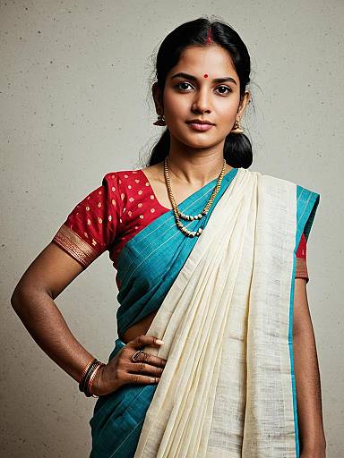Malmal Cotton Saree Studio Portrait