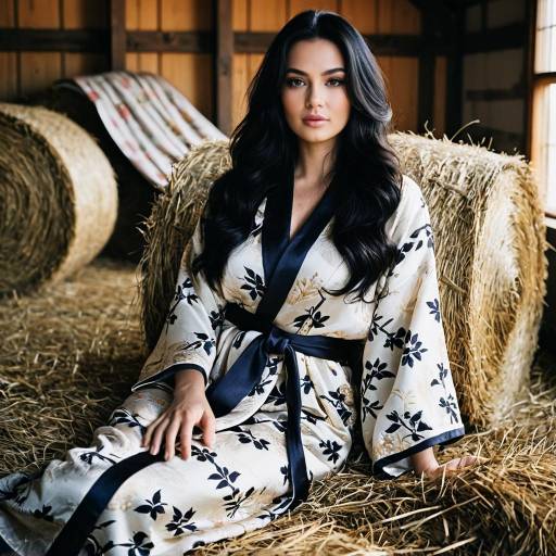Elegant Woman in Countryside Loft