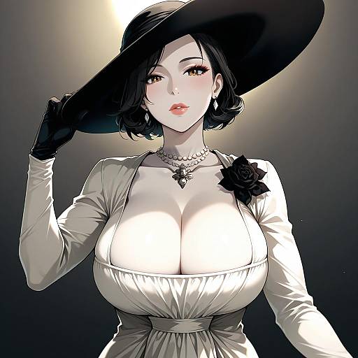 Illustration of Alcina dimitrescu, resident evil in the style of Yoshito