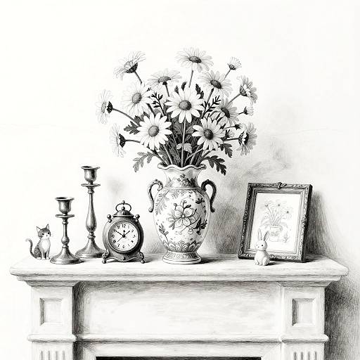 Whimsical Black-and-White Still Life