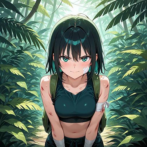 Angry Jungle Girl with Bandages