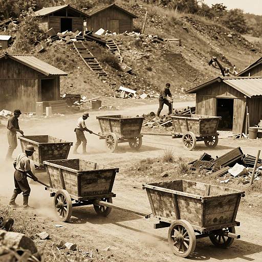 Vintage Gold Mine Scene