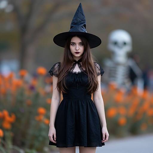 Spooky Witch in Halloween Dress