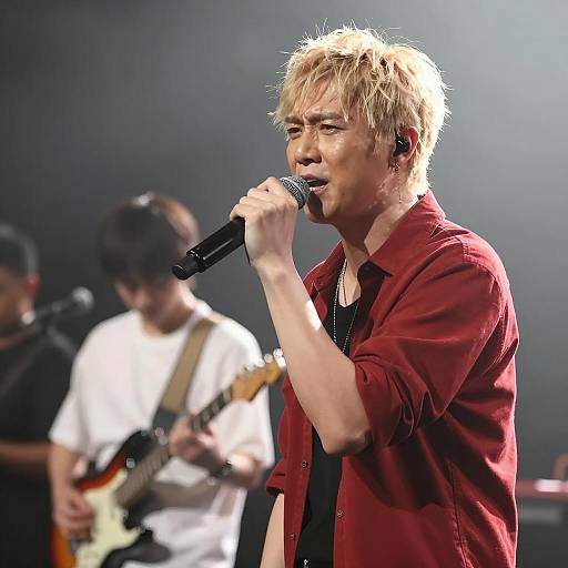 Dynamic Male Singer Performance Scene