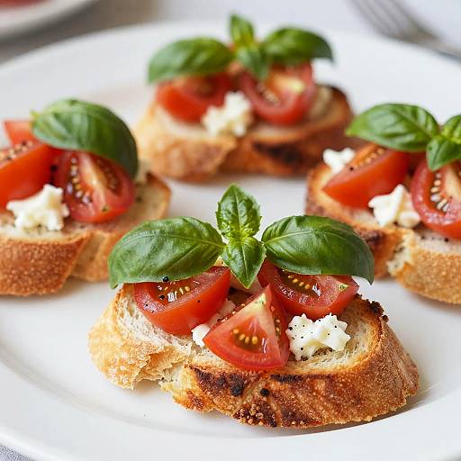 Close-Up of Mini Bruschetta Plate
