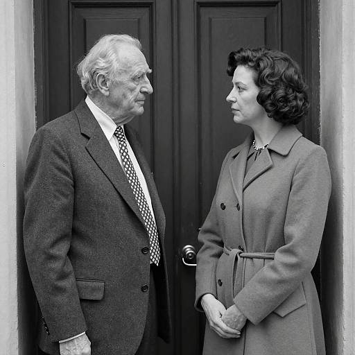 Elderly Man and Woman in Serious Conversation