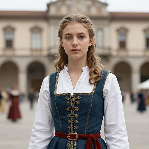 Medieval Woman Portrait at Palio di Asti