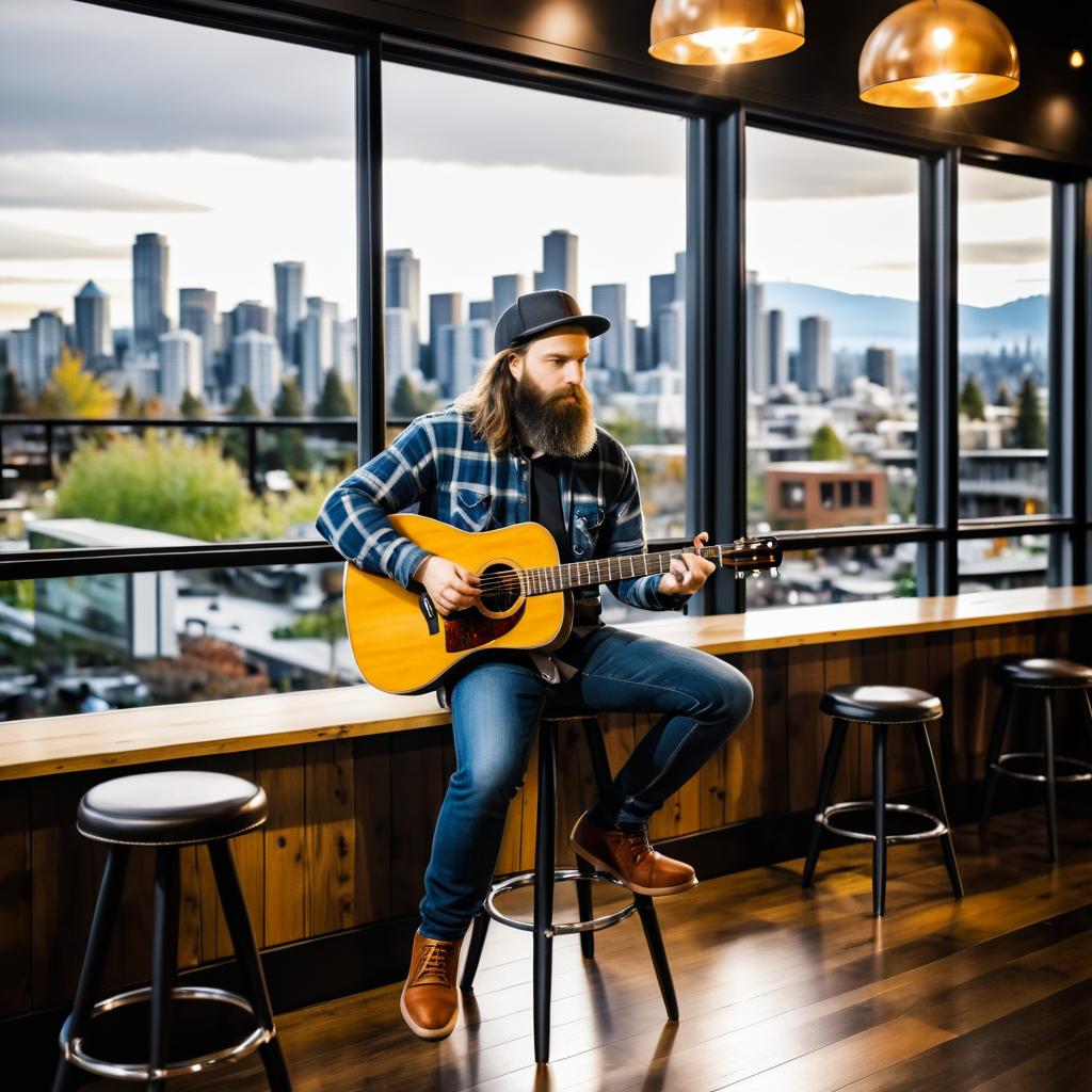 Seattle Musician Captured in Coffee Shop