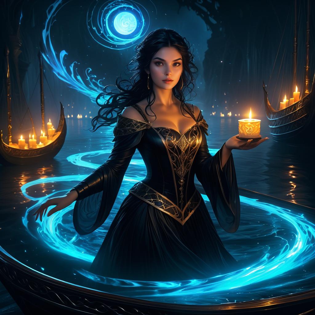 Enchanting Sorceress on the River Styx