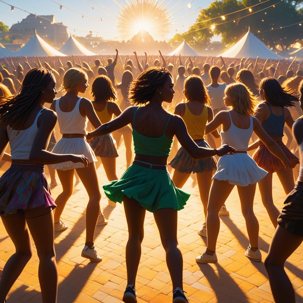 Epic Festival Dance from Behind Perspective