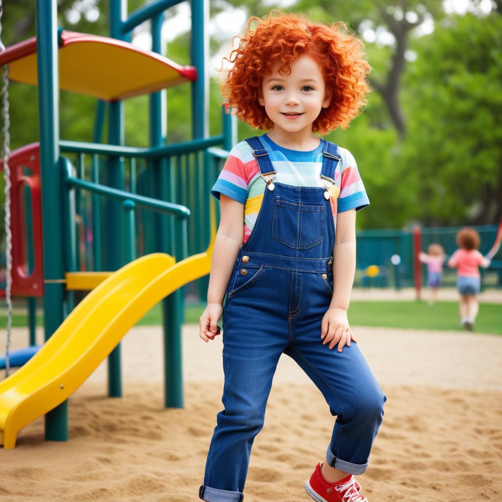 Playful Child in Colorful Park Scene