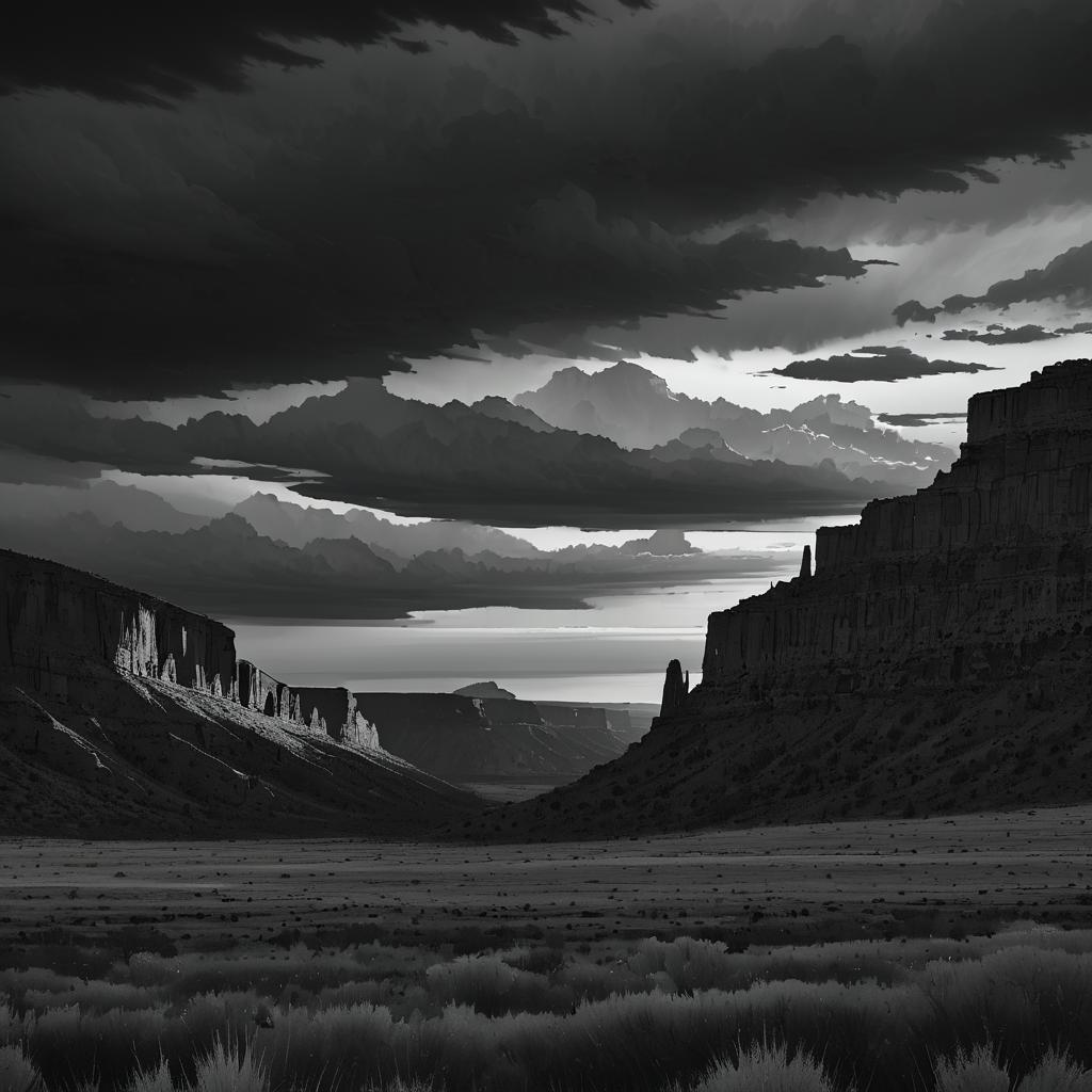 Majestic Black-and-White Escarpment Scene