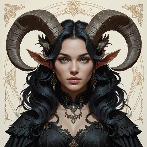 Gothic Fantasy Satyr Woman Portrait