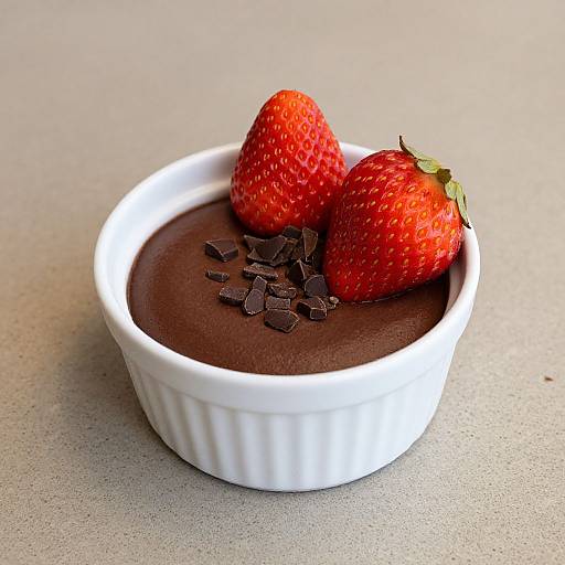 Elegant Chocolate Pudding with Strawberries
