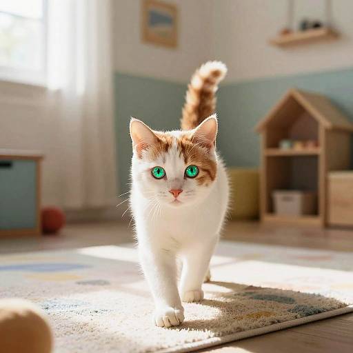 Playful Kitten in Cozy Playroom
