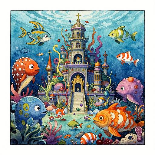 Surreal Underwater City Tattoo Art