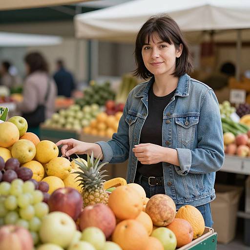 Market Woman with Fresh Produce