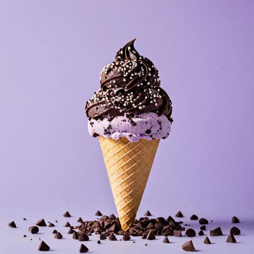 Blackberry and Chocolate Ice Cream Cone