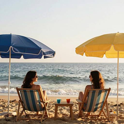 Girls in Bikini by Ocean at Golden Hour