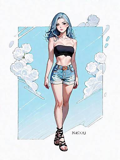 Stylish Woman in Casual Summer Outfit