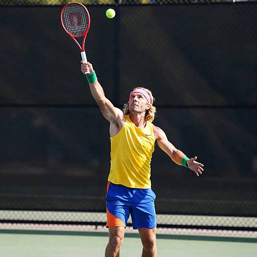 Dynamic Tennis Player Mid-Serve Action
