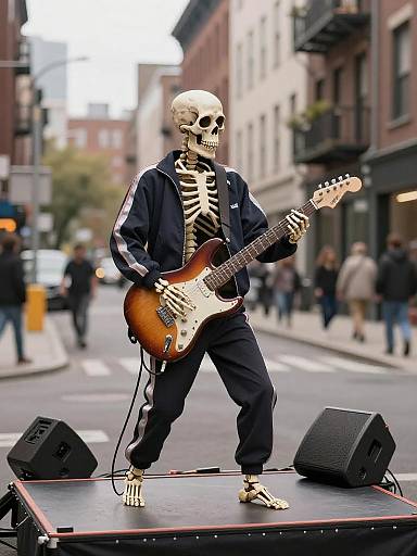Skeleton Rocker in Urban Setting