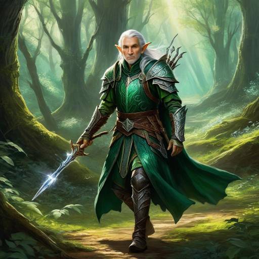 Elderly Elf Sage in Enchanted Glade Elderly Elf Sage in Enchanted Glade
