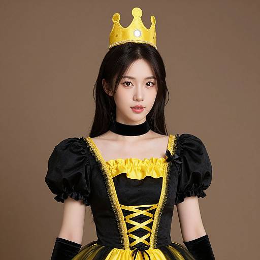 Queen in Black and Yellow Costume