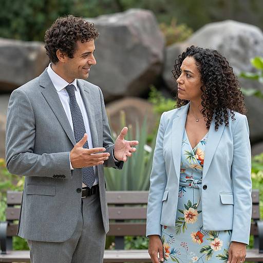 Business Meeting in a Garden Setting