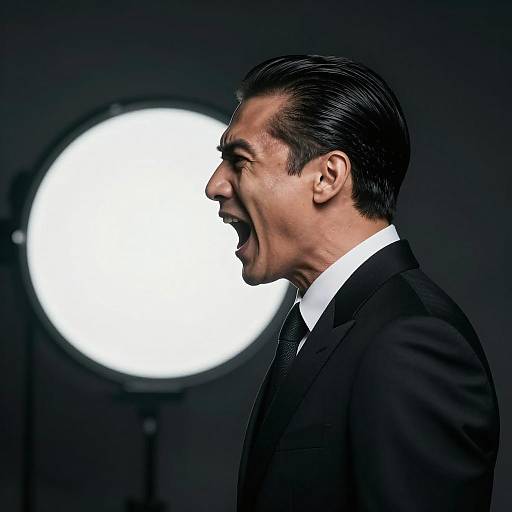 Dynamic Portrait of a Shouting Man