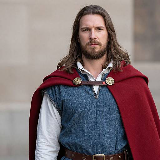 Medieval Man with Red Cape