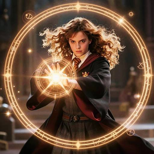 Fierce Hermione Casting Magical Spell