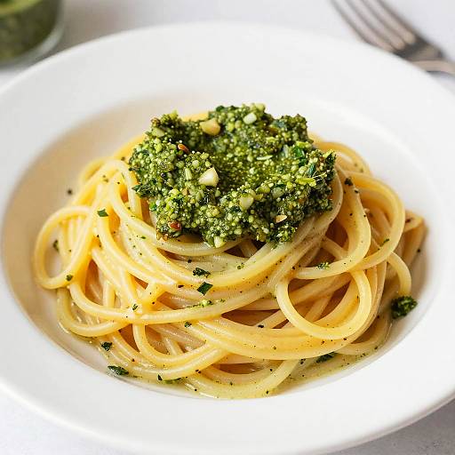 Creamy Spaghetti with Vibrant Pesto