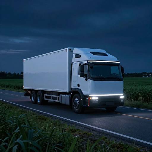 Futuristic Autonomous Truck Interior Night