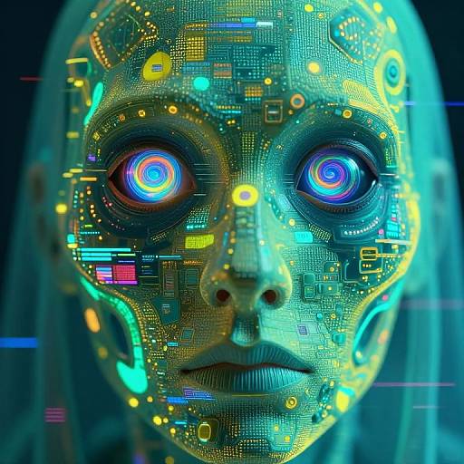 Glitchy Holographic Ghost Closeup