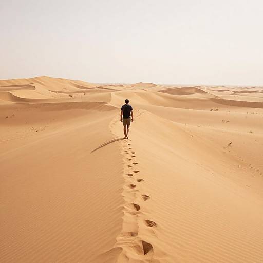 Barefoot Traveler on Golden Dunes