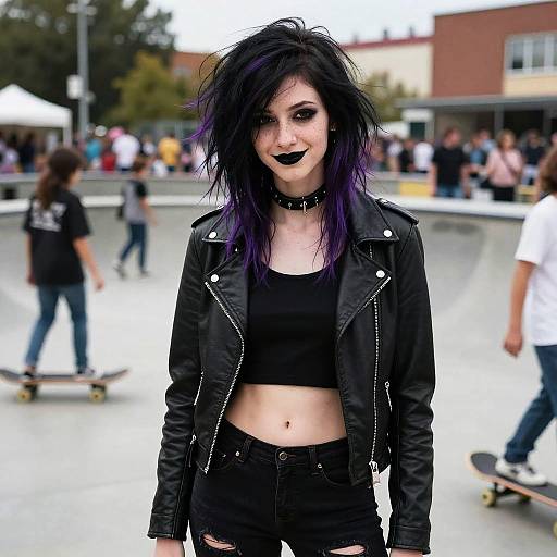 Emo Skater Portrait in Skatepark